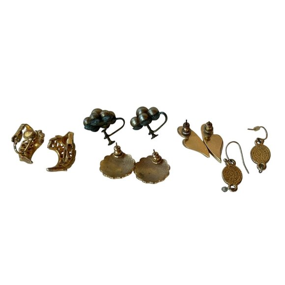 Mixed/Random Lot of 5 Gold Tone Fashion Earrings (See Photos & Description) - Picture 2 of 13